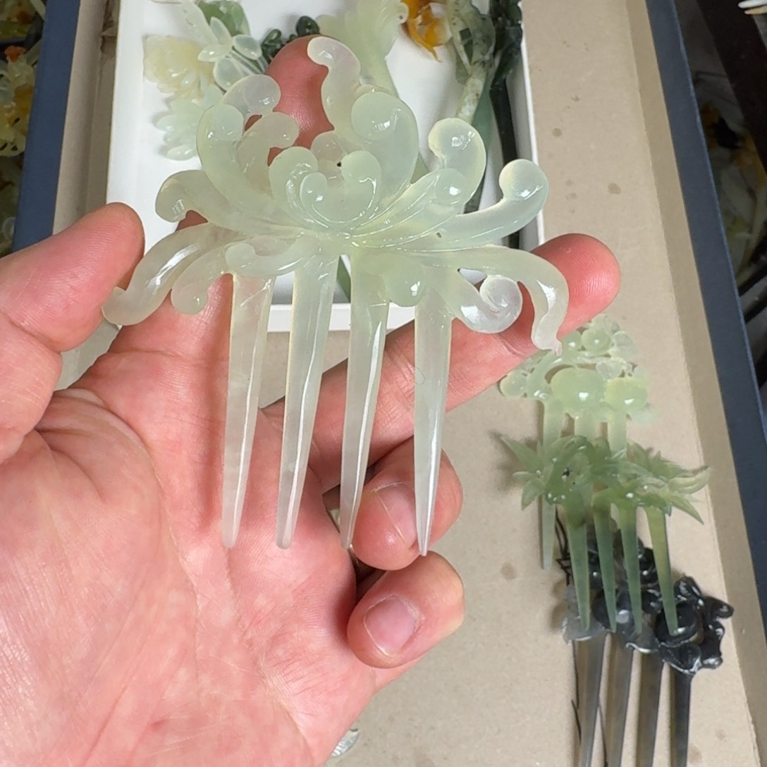 岫玉发饰未镶嵌明君玉簪贼拉好看