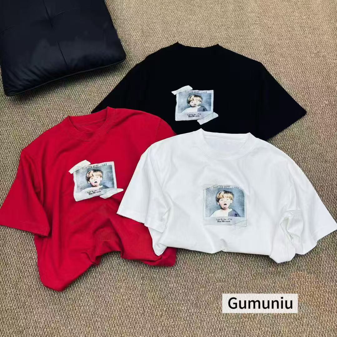 潮流卡通印花宽松男女同款休闲短袖T恤