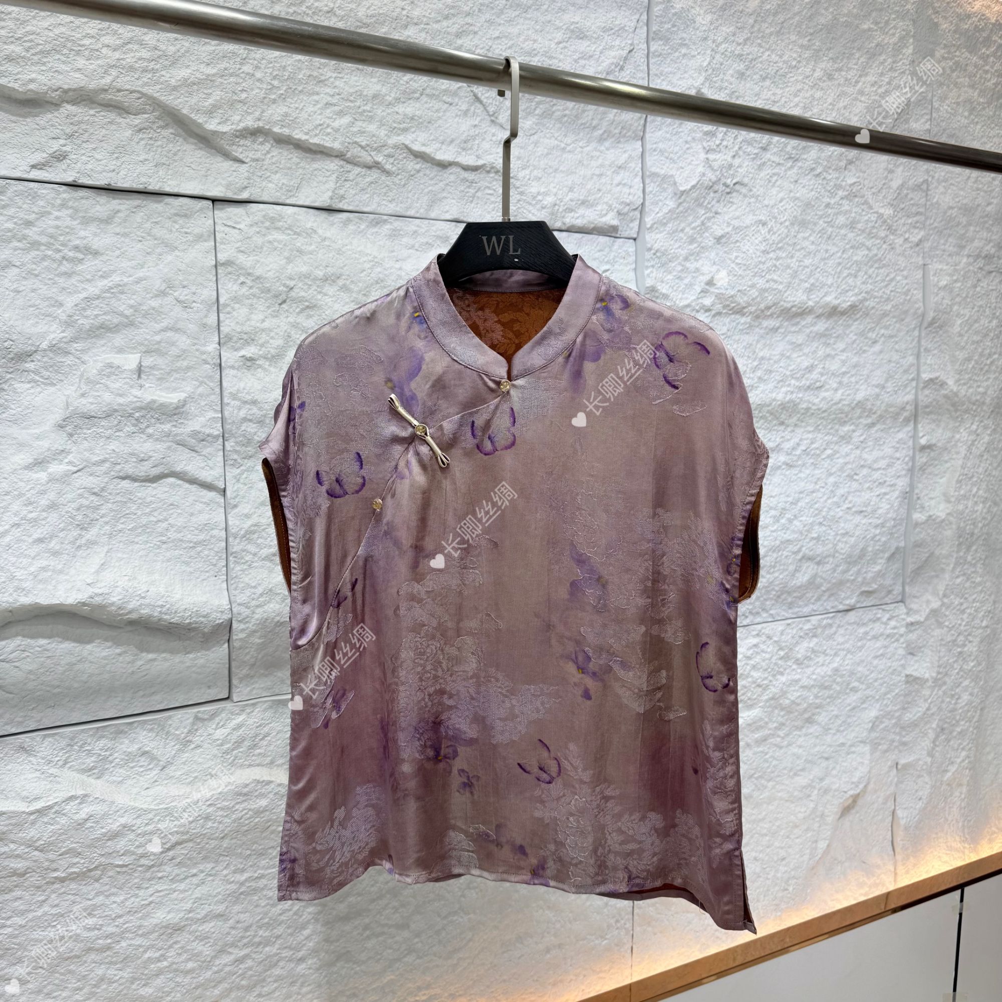 原创设计师新中式紫色复古上衣  KK2255