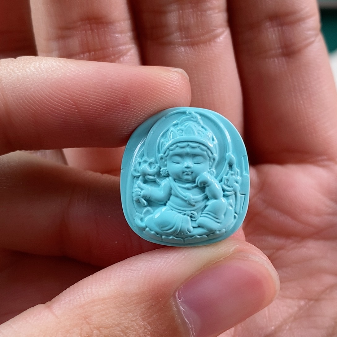 绿松石珠宝奇石未镶嵌度母宝宝