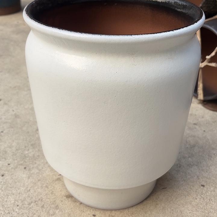 紫砂茶碗白直口径25高度31