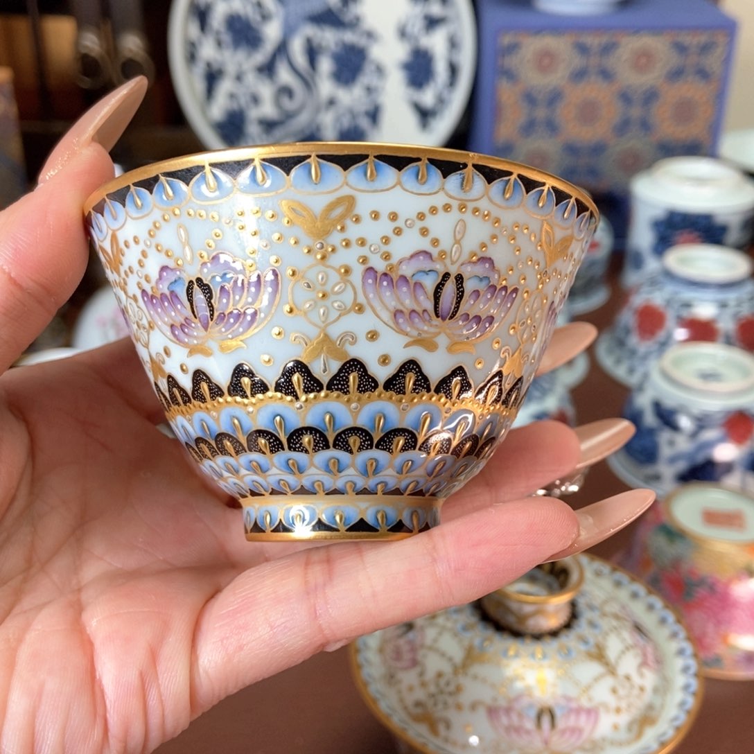 溢珍堂紫雀香尘·蝶·鸡心杯