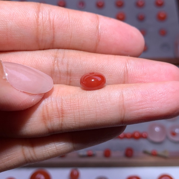 南红玛瑙扣子8.9×5.4未镶嵌微微纹