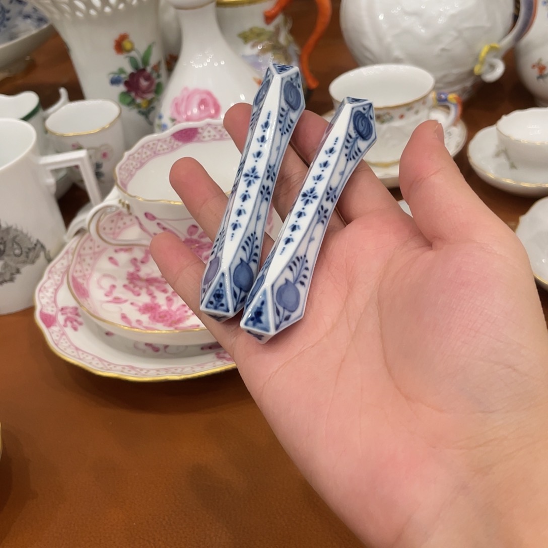 瓷片中古一等筷置一对