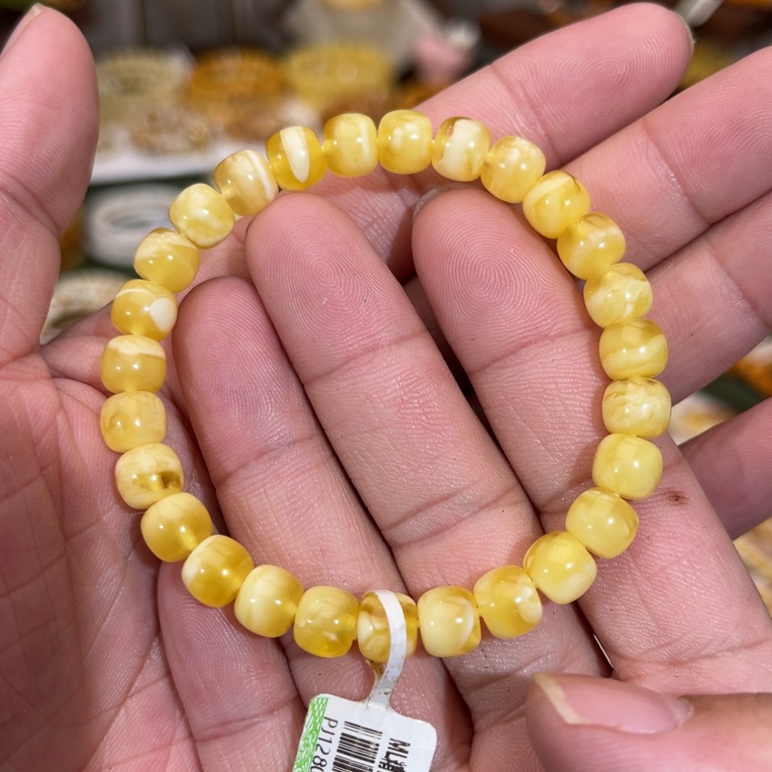 蜜蜡未镶嵌手链7.8mm