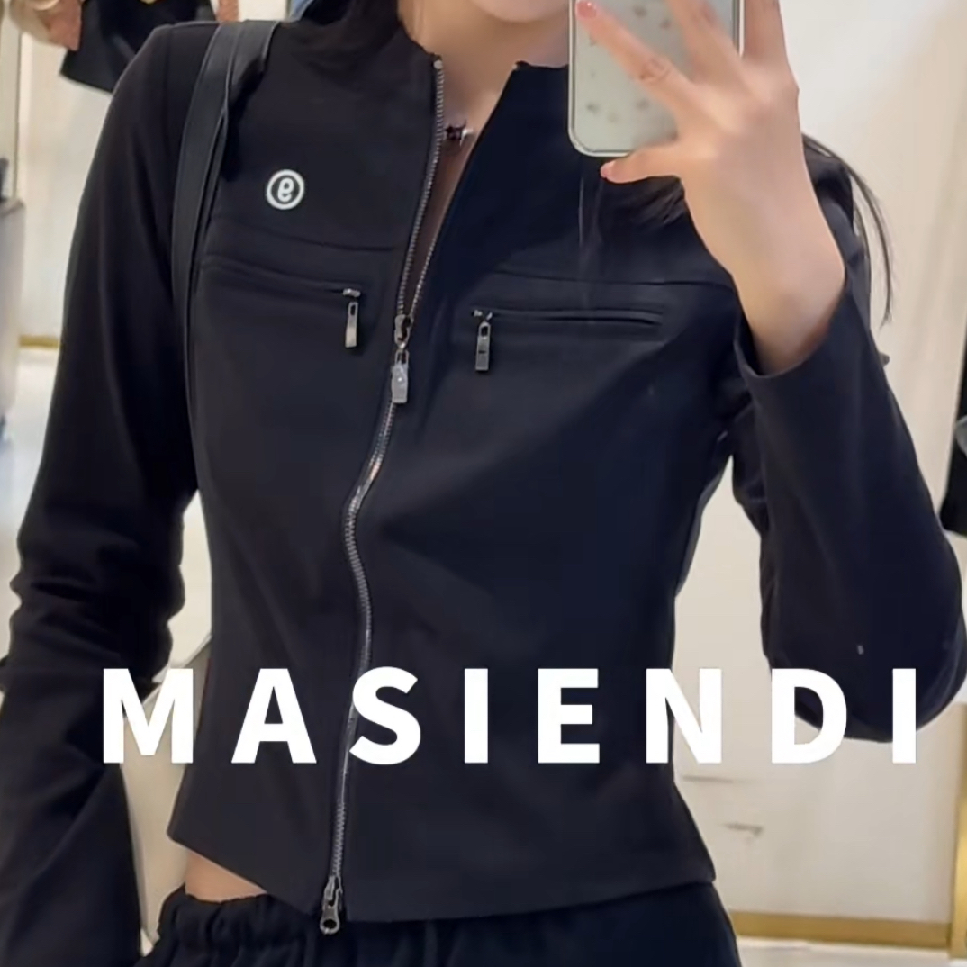 MASIENDI/玛丝恩迪早秋正肩收身显瘦拉链短外套330041