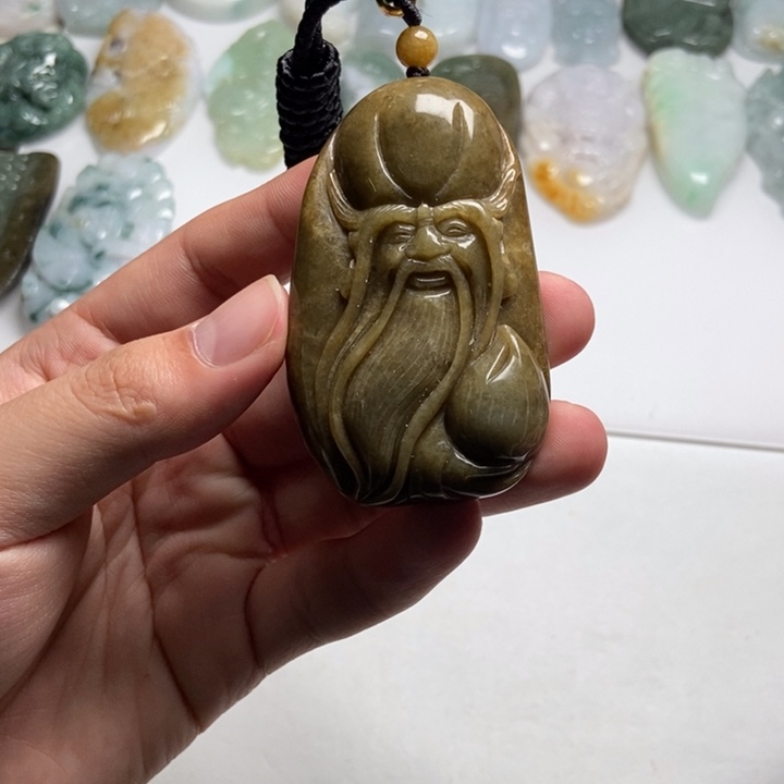 翡翠未镶嵌颈饰寿星25