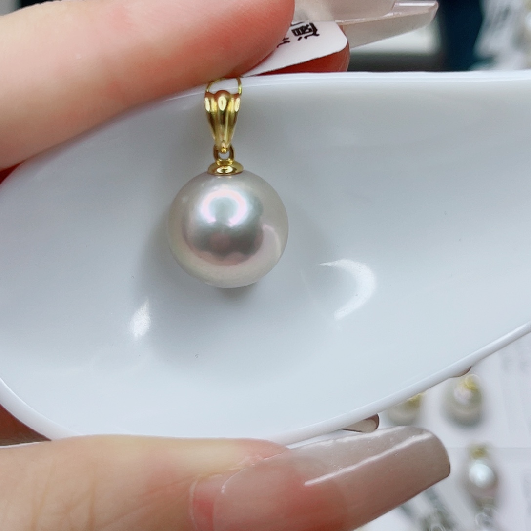 淡水珍珠银S925镶嵌吊坠(不含链)