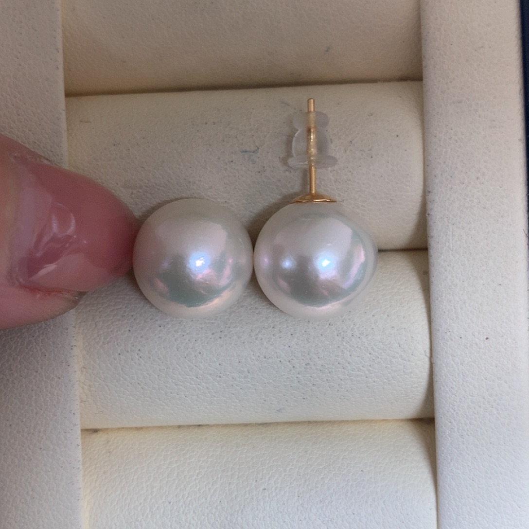 淡水珍珠耳饰银S925镶嵌