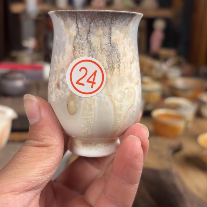 杯F【瓷与故事】柴烧玉兰杯