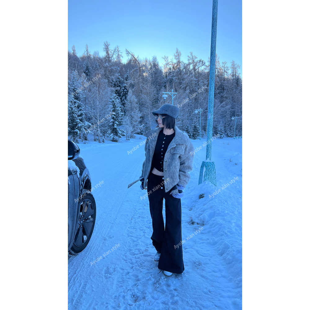 【AYOBE】小贤 甜酷双腰头设计感遮胯显瘦休闲裤