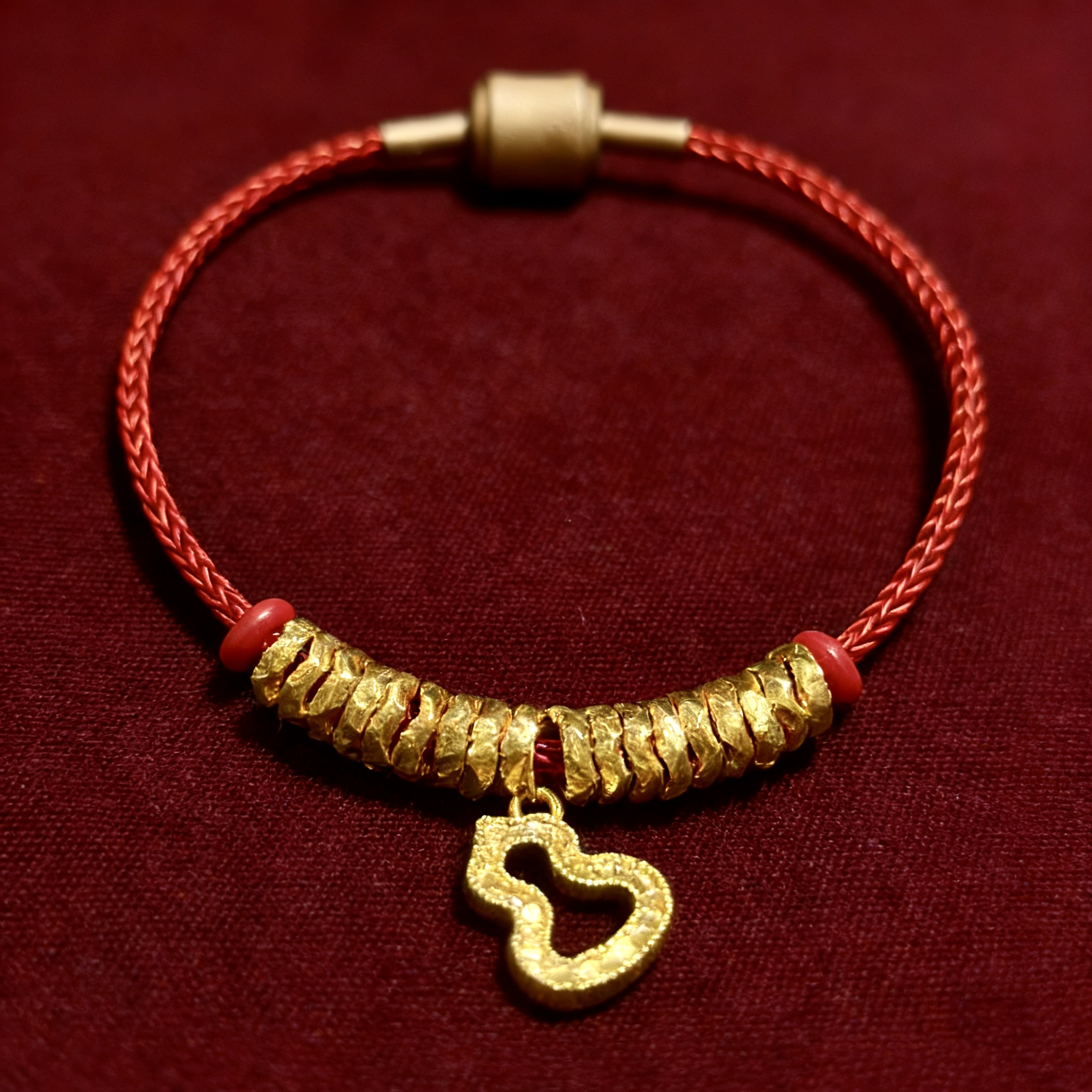 【阿雅专属】足金999碎冰冰福禄盘缠DIY红绳(赠红绳)盘缠卡6mm18粒