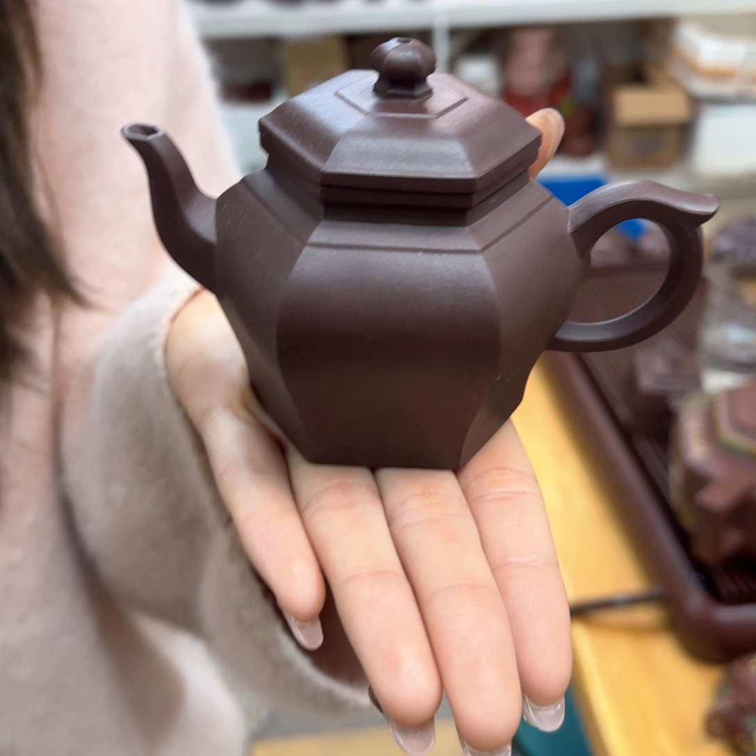 紫砂茶壶紫砂壶六方宫灯180cc