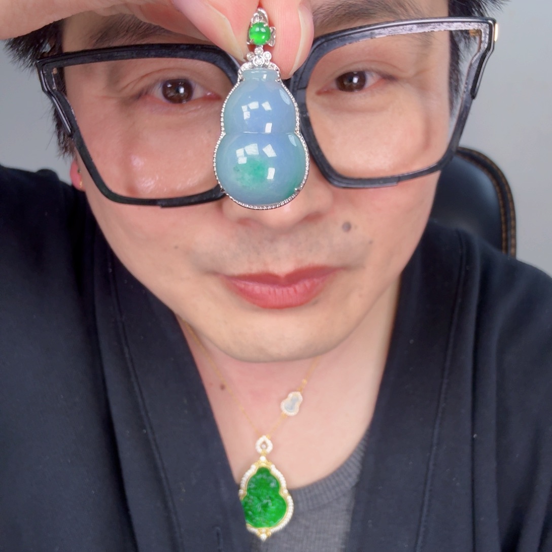 翡翠颈饰18K金镶嵌一个