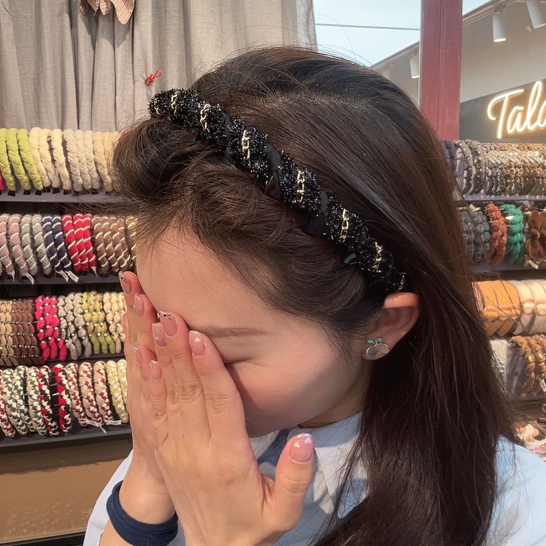 布艺铁合金黑金发箍