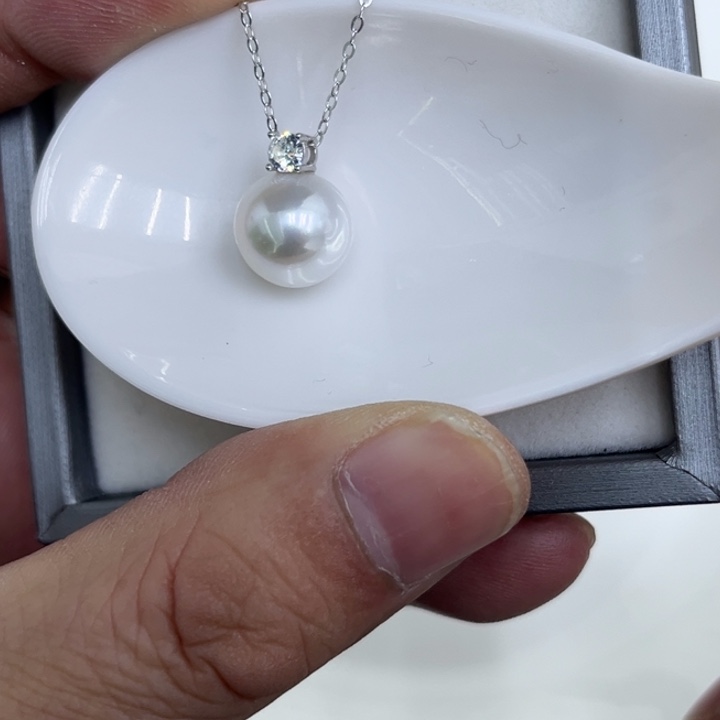 淡水珍珠颈饰银S925镶嵌麦*