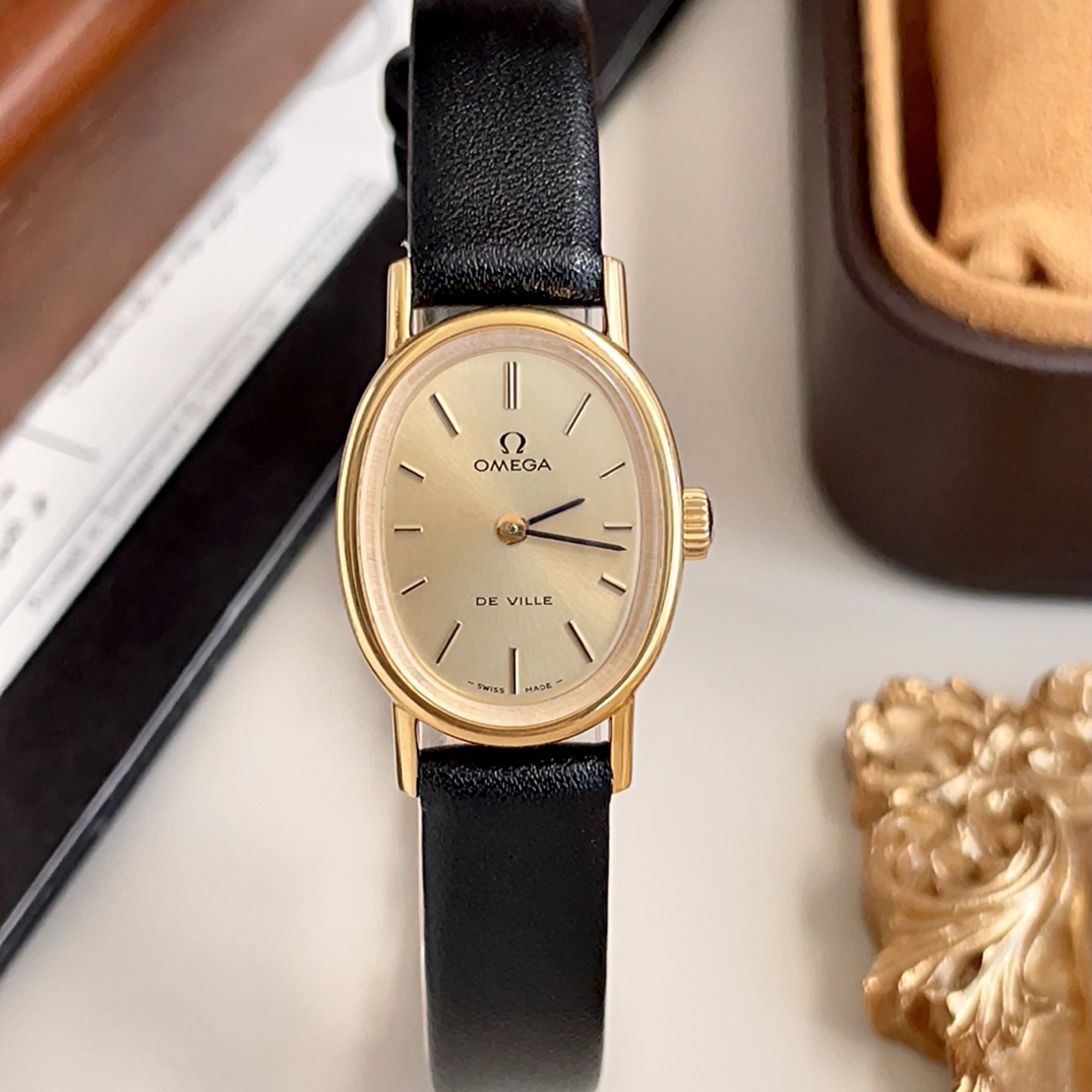 95新 Omega/欧米茄 卡地亚平替·蝶飞金浴缸·手动机械腕表