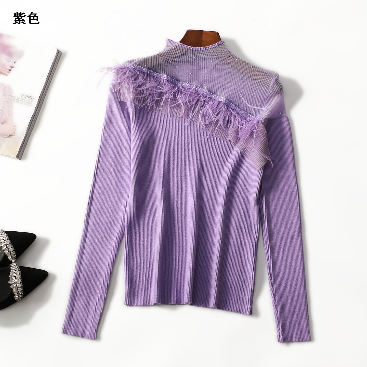 248112秋短款长袖套头针织衫打底衫秋冬上衣