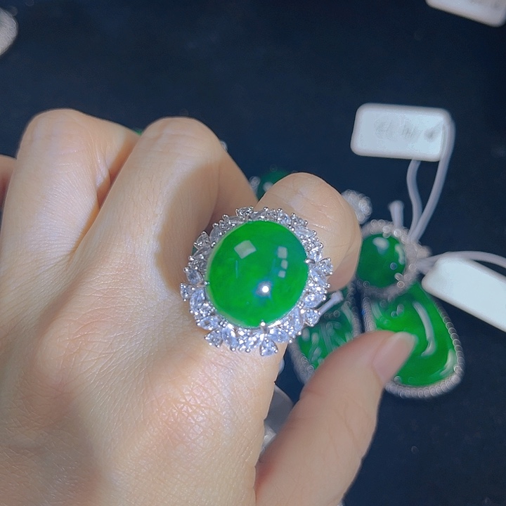 翡翠吊坠(不含链)银S925镶嵌