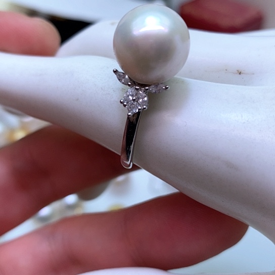 淡水珍珠耳饰银S925镶嵌