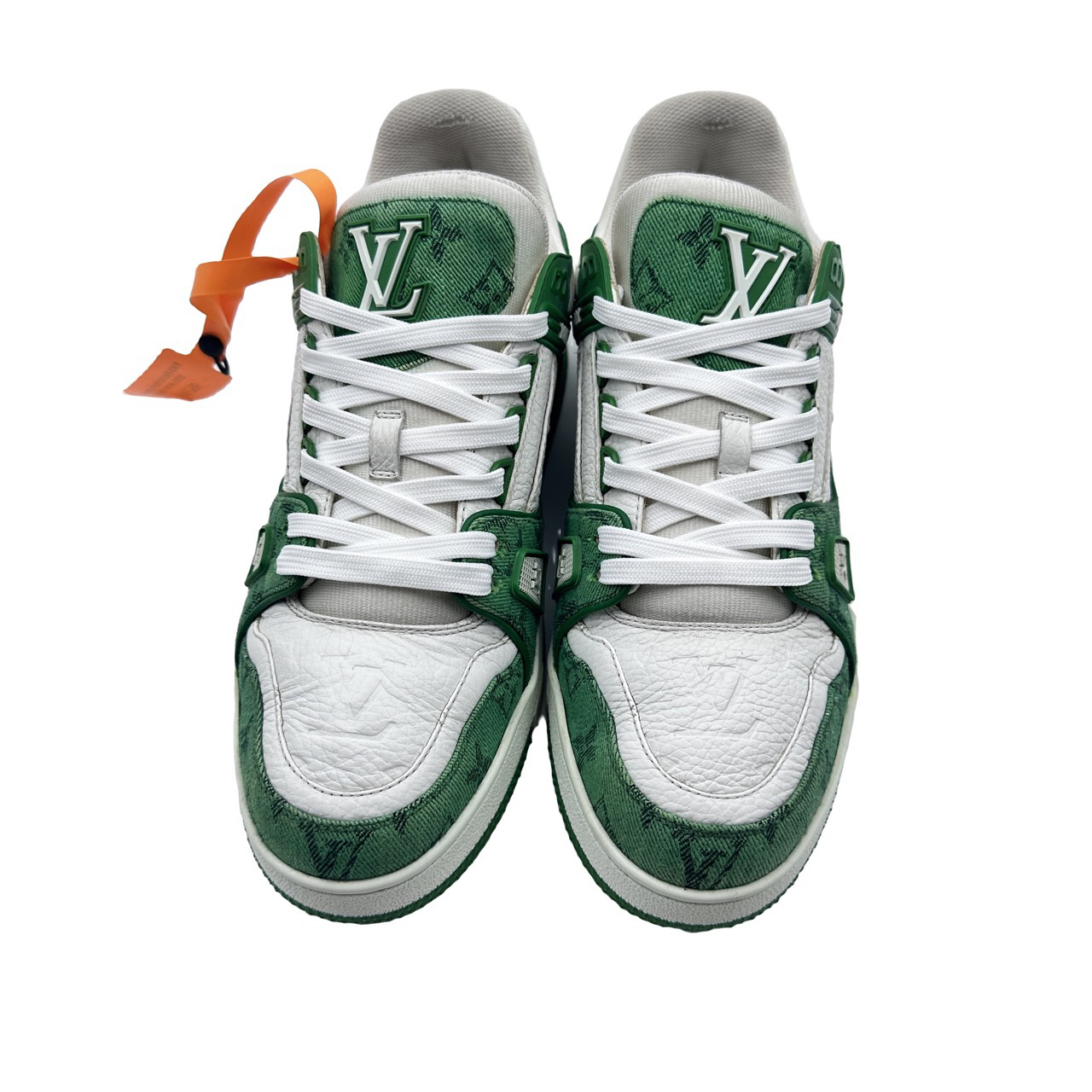 95新 LouisVuitton/路易威登 7码41码白绿牛仔trainer96新vv296