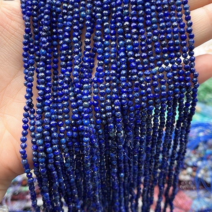 未镶嵌玛瑙/玉髓珠宝半成品一条2.8mm左右青金刻面