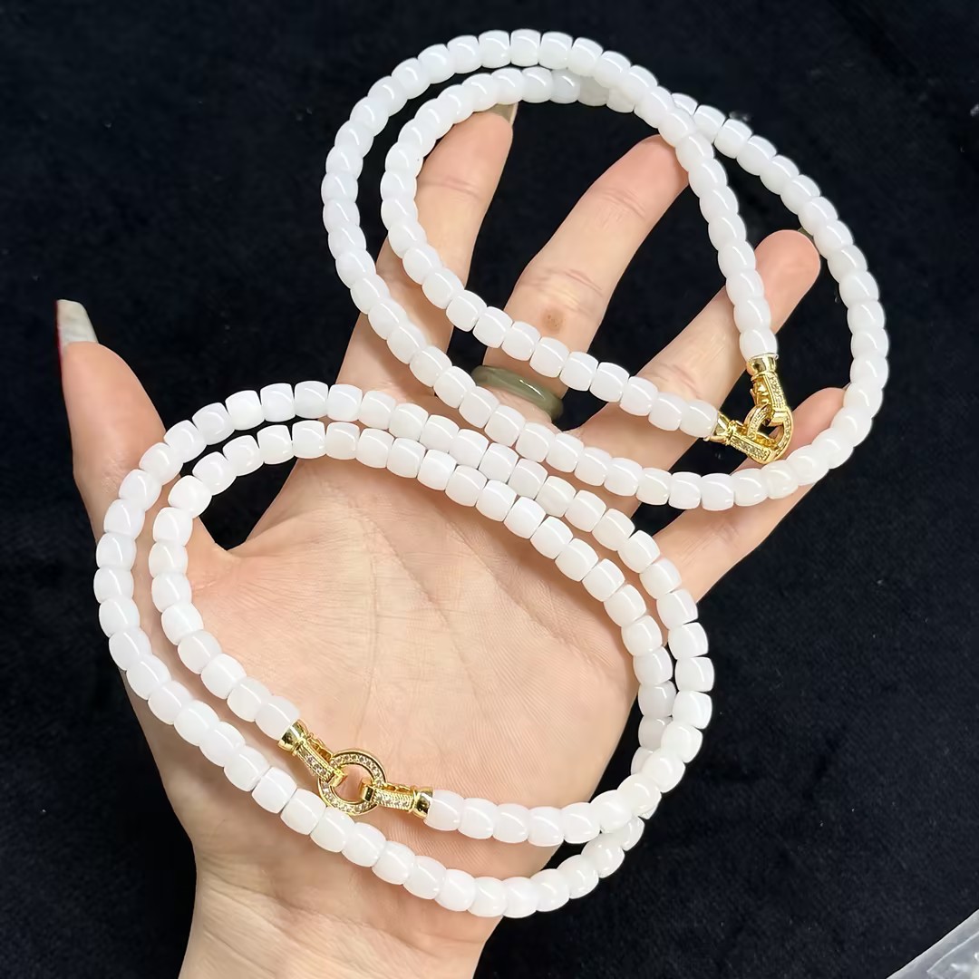 【JYSP】和田玉白玉项链-约6*5mm（多样性发其一）