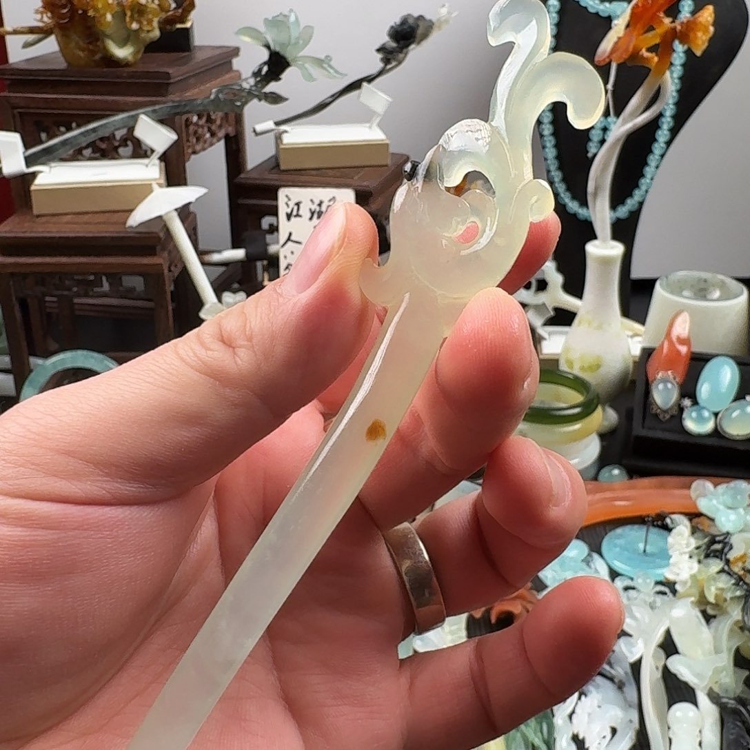 蛇纹石玉未镶嵌发饰