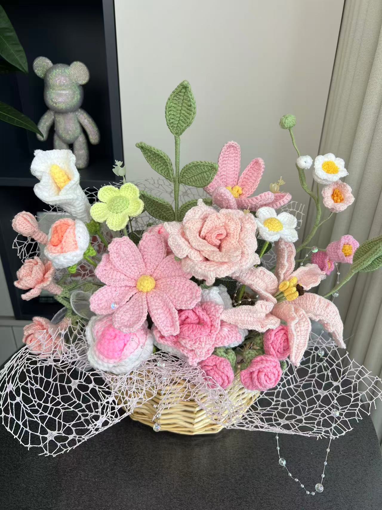 纯手工毛线钩织 百合礼品