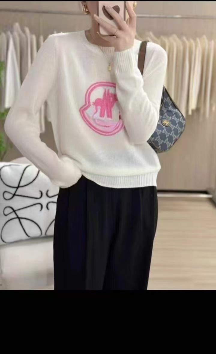 【虎玉妹海宁濮院】女士羊绒衫女白色长袖休闲秋冬