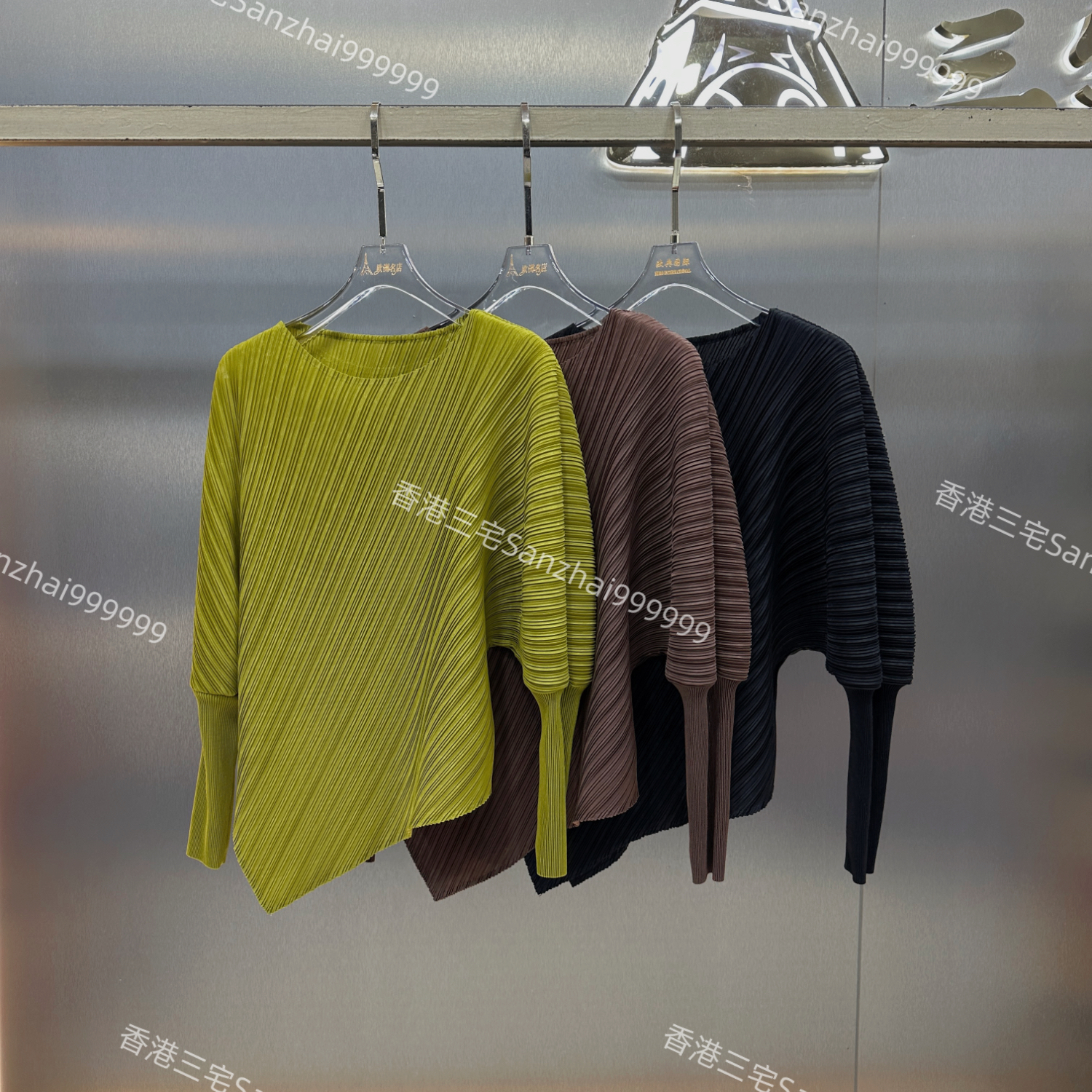 大码褶皱春秋新款纯色不规则圆领长袖T恤简约百搭休闲上衣