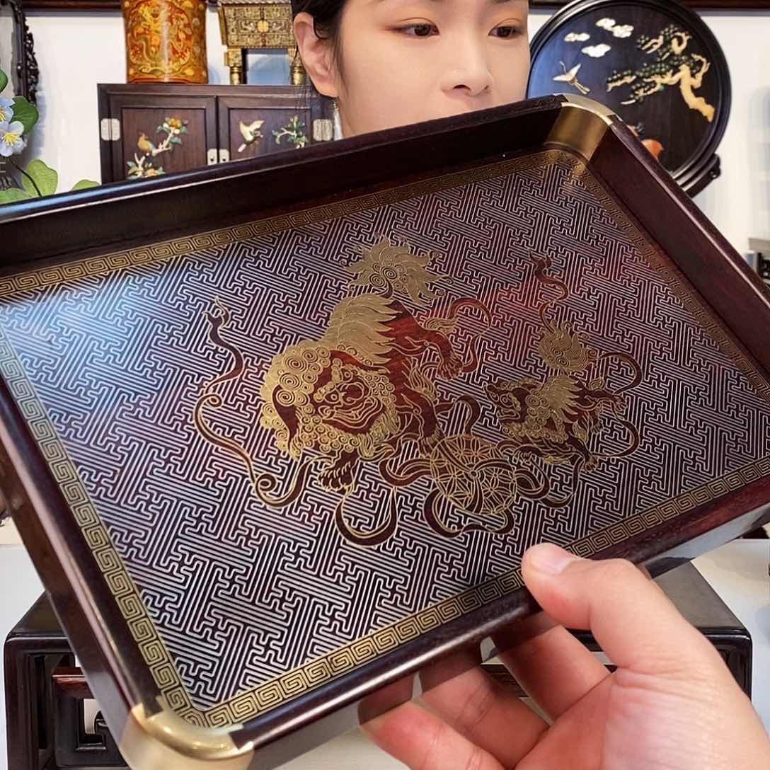 紫檀木类成套家具小叶紫檀托盘