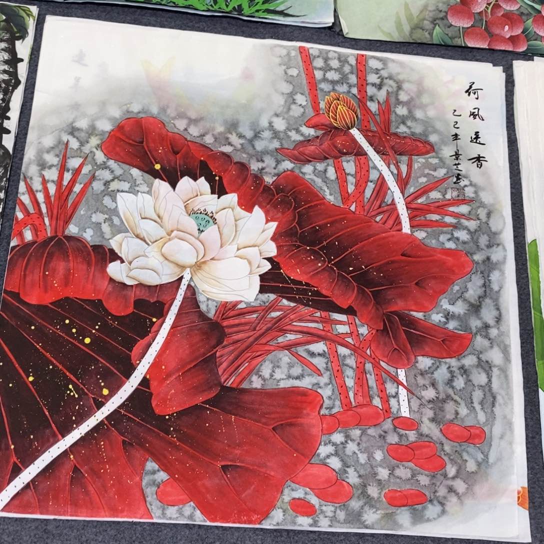 国画尺寸68✖️68斗方手绘工笔画
