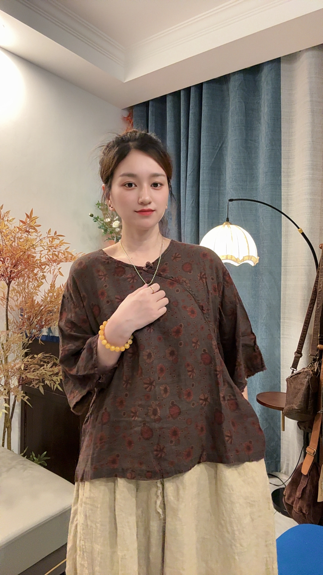 【陌上麻韵】纯亚麻短袖上衣#027