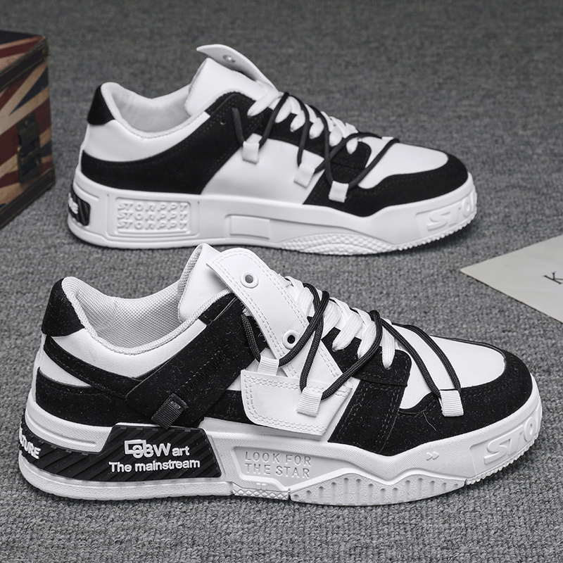 2025春季男鞋新款潮流百搭休闲运动鞋男原创小众厚底熊猫板鞋子男