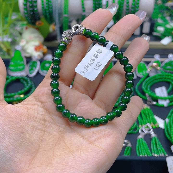 翡翠手链未镶嵌圆珠手串6