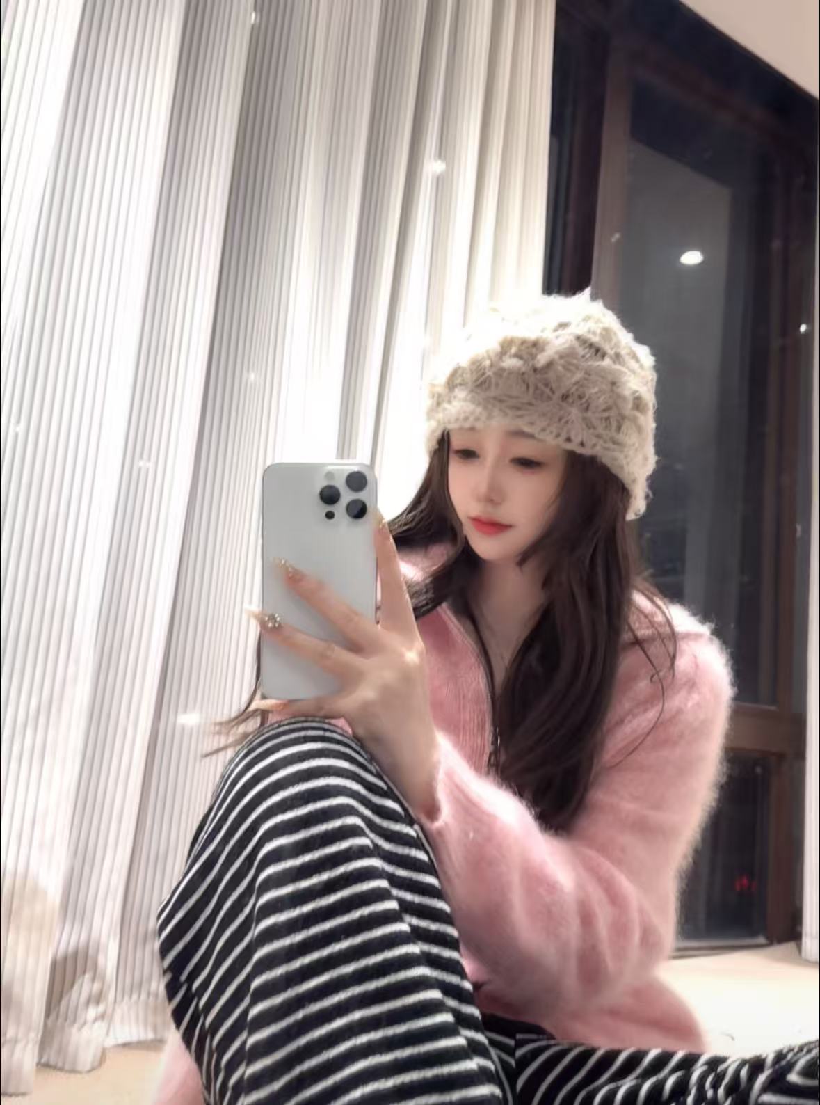 【晶晶专属】秋冬【山羊绒拉绒】半高领半拉链毛巾领针织衫XH-040