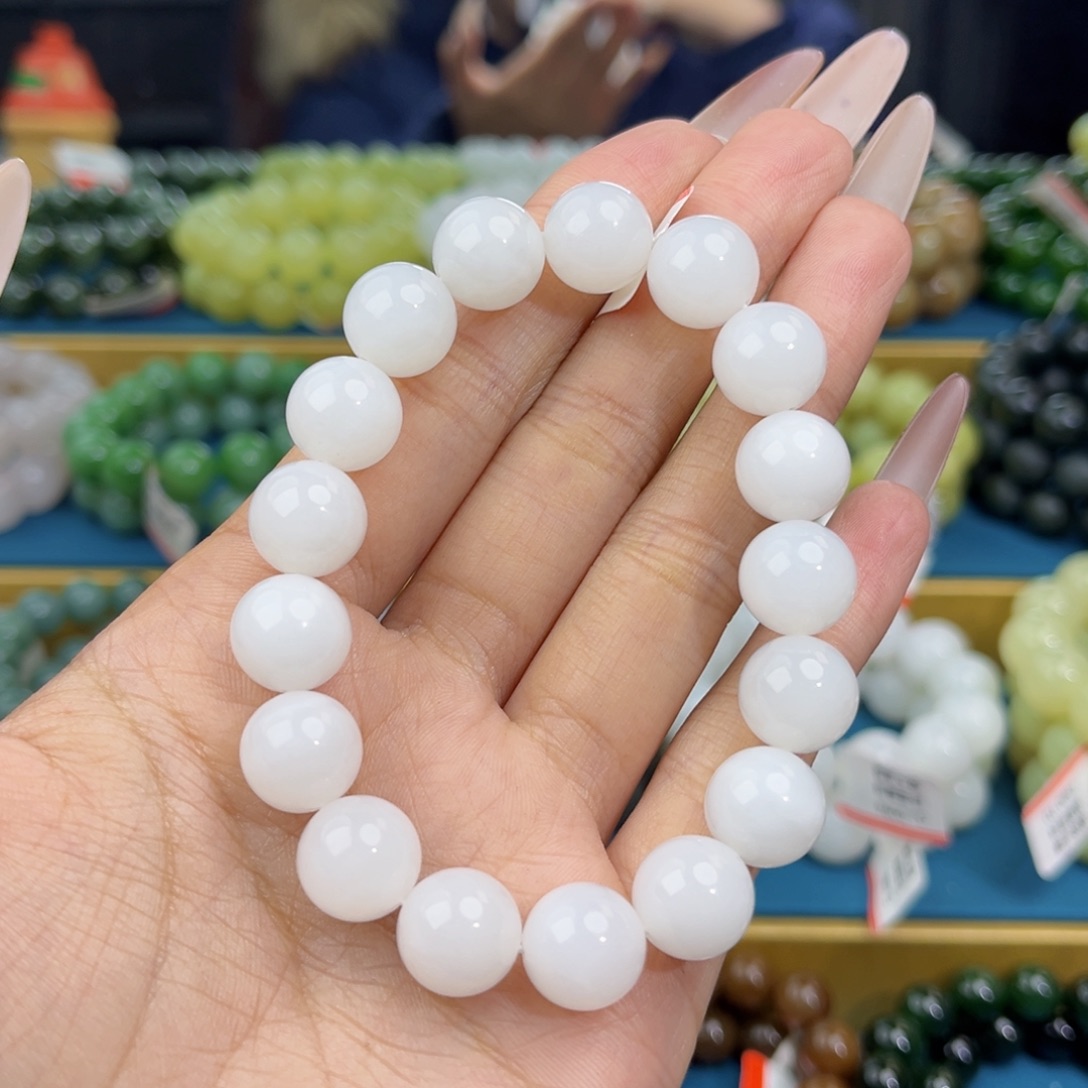 和田玉未镶嵌手链天然和田玉新疆且末天泰料手串12