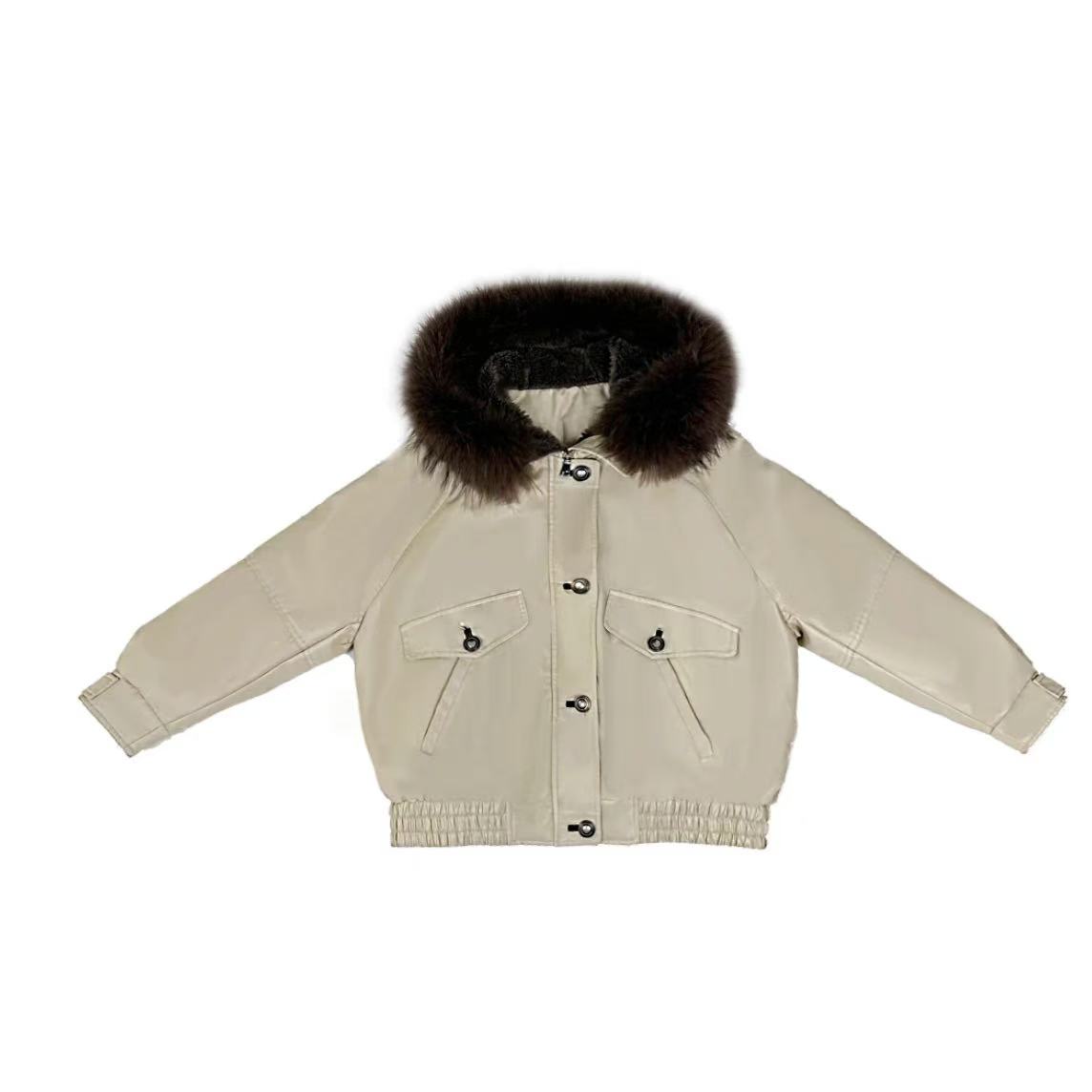 JUNJJ【咖啡糖】貉子毛重工设计感领派克鹅绒服保暖女冬洋气大毛领