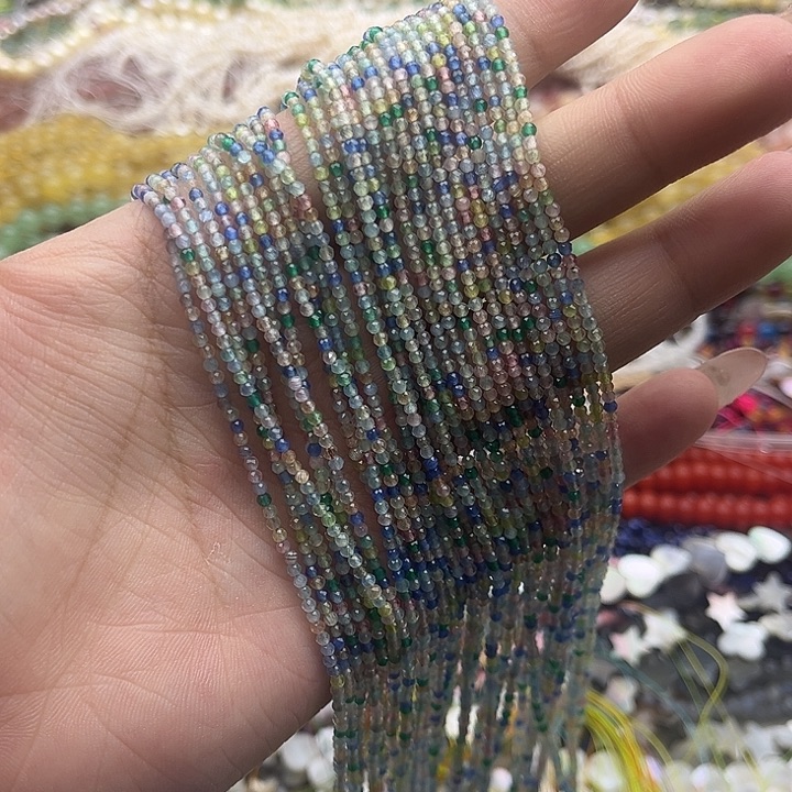 玛瑙/玉髓珠宝半成品未镶嵌2条2mm左右彩锆石刻面