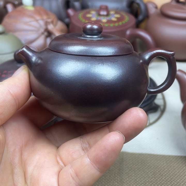 紫砂茶壶紫砂壶铁血红砂小苹果100cc