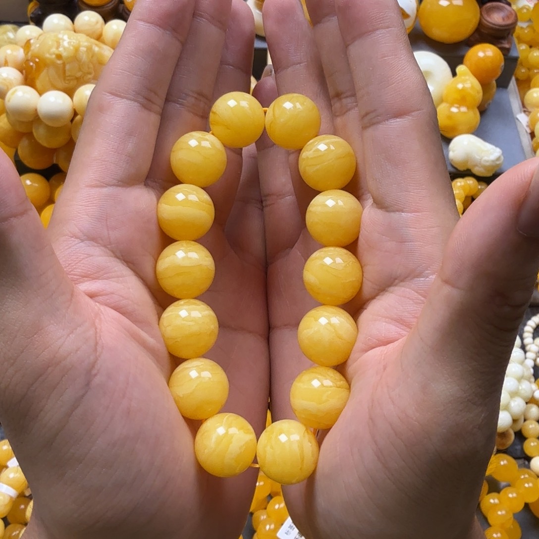 未镶嵌蜜蜡珠宝奇石同料虎皮16mm