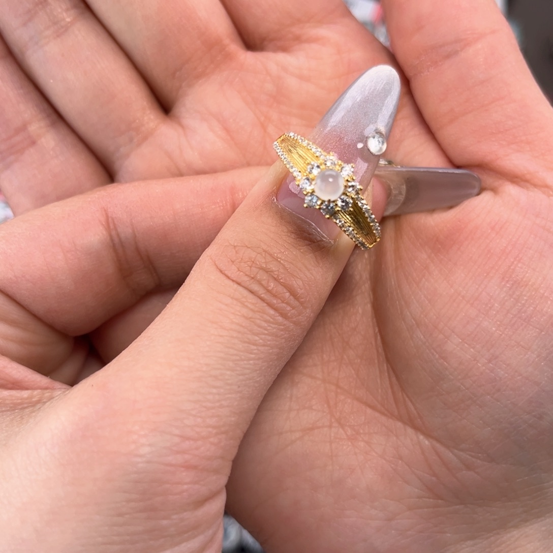 翡翠戒指银S925镶嵌699888