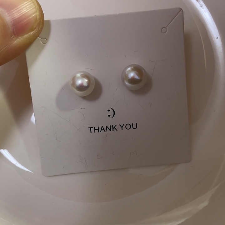 淡水珍珠银S925镶嵌耳饰