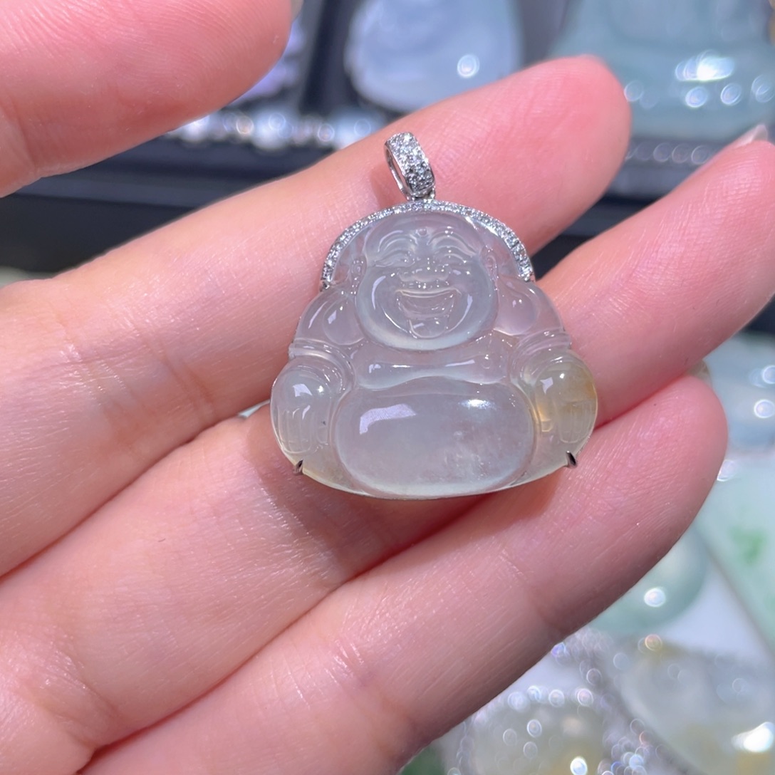 颈饰18K金镶嵌翡翠翡翠