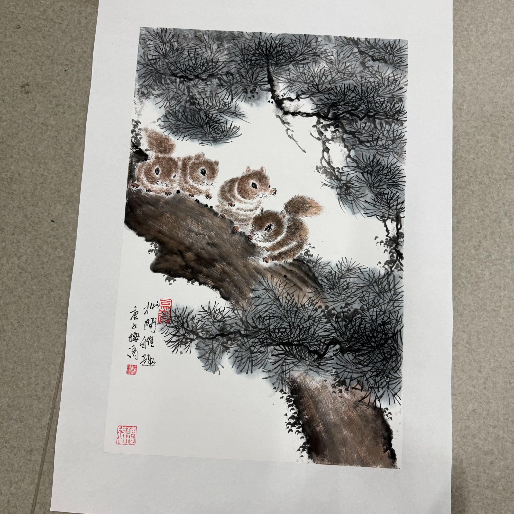 梅清绘画2.7pc松鼠