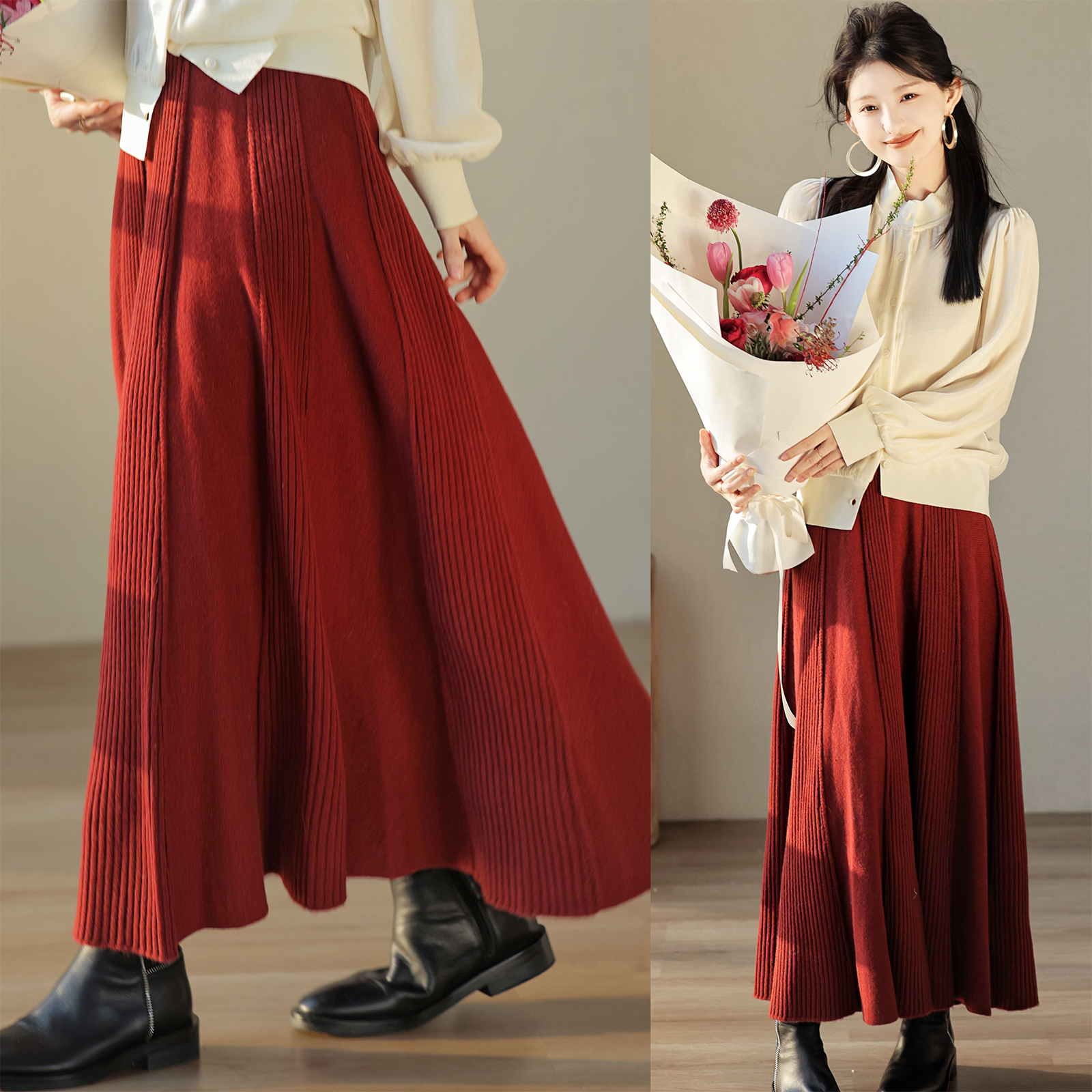 【赵大喜】喜气洋洋半裙 | 口碑新色  加厚100. wool 600G+克重