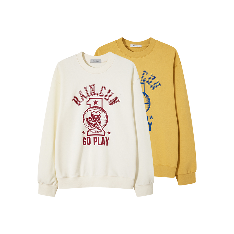 RAIN.CUN橙意·卫衣女宽松圆领运动休闲套头衫2025冬新款上衣11998