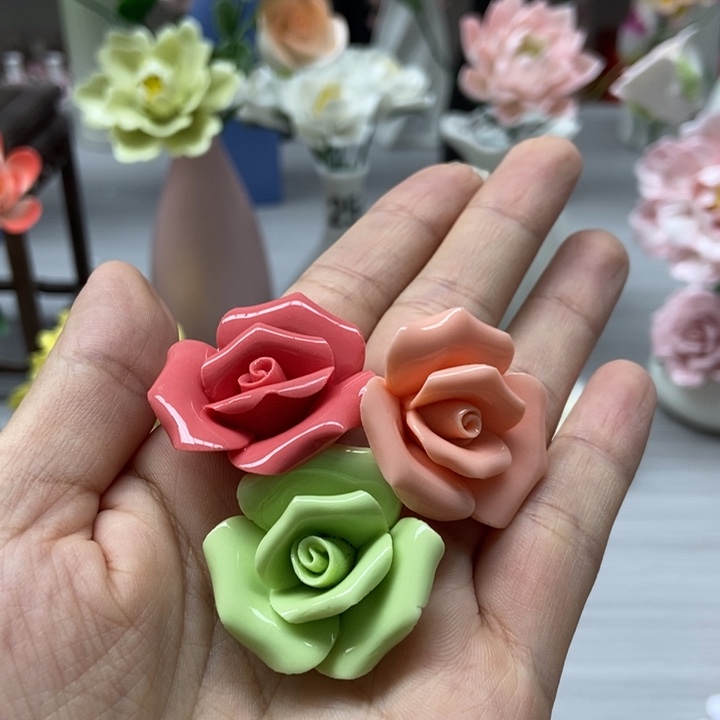 陶瓷手工制作陶瓷花冰箱贴