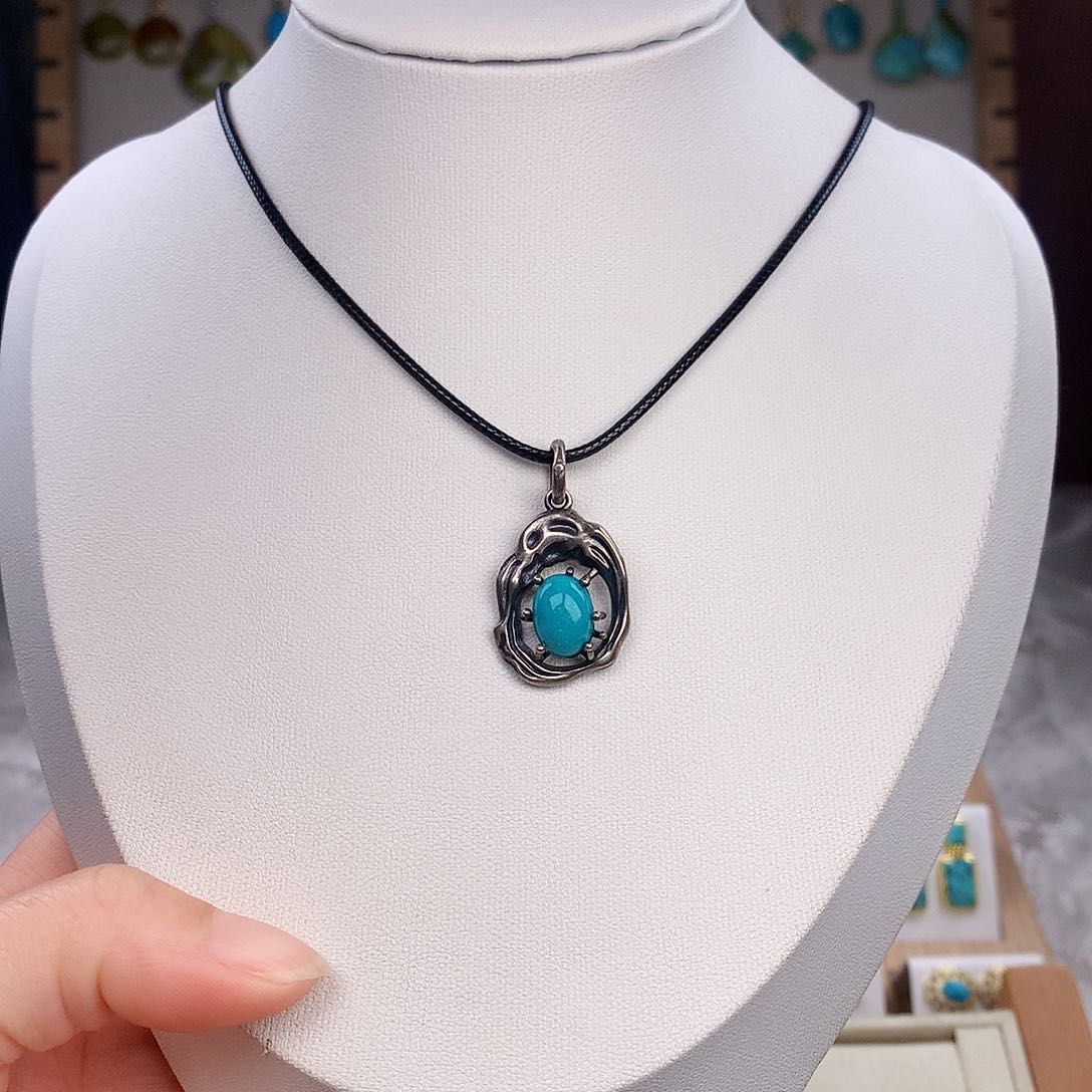 绿松石戒指银S925镶嵌